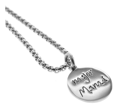 Imagen 1 de 4 de Conjunto Mujer Dije Mejor Mama Dia De La Madre Acero Estuche