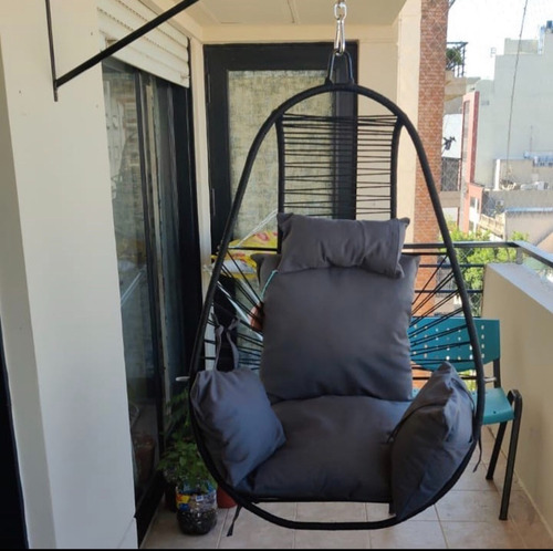 Imagen 3 de 5 de Sillón, Hamaca Colgante Acapulco, Símil Yute Negro.