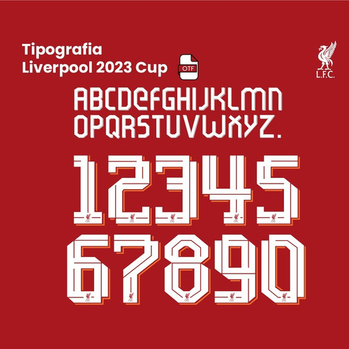 Tipografía Liverpool 2023 Cup Y Editable Numeros