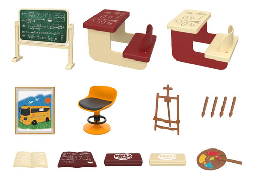 . Conjunto De Aula De Casa De Muñecas, Regalos De