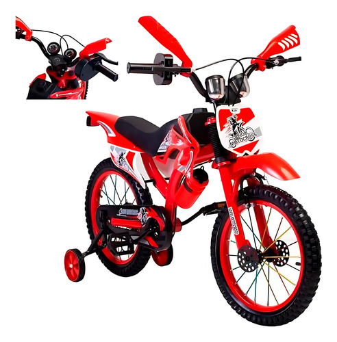 Bicicleta Bici Motocross Niño Infantil Rodado 16 Con Sonido