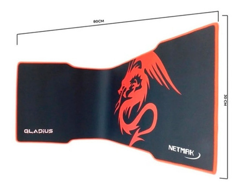 Imagen 4 de 10 de Pad P/ Mouse Gamer Netmak Nm-gladius2 Grande Antideslizante