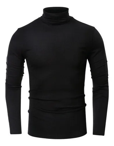 Polera negra con cuello hotsell