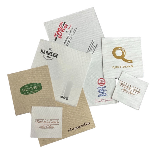 Servilletas Papel Tissue Impresas Con Tu Diseño 33x33 Cm Blanco