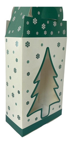 12 Cajas De Navidad Verdes 13x20x7 Cm 