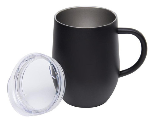 Caneca Térmica Inox Preta Com Tampa 350ml Mimo Style Cor Preto Liso