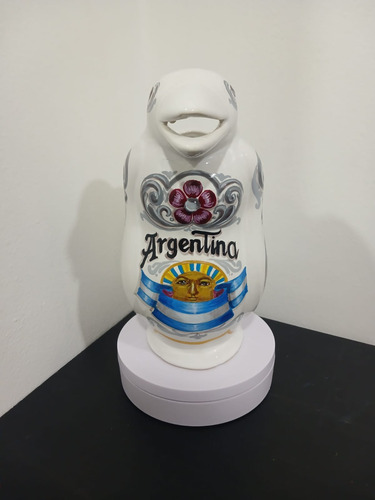 Jarra Para Vino De 1 L Intervenida Con Filete Porteño Blanco