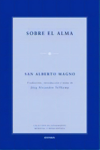 Sobre El Alma, De Tellkamp, Jörg Alejandro. Editorial Eunsa. Ediciones Universidad De Navarra, S.a., Tapa Blanda En Español