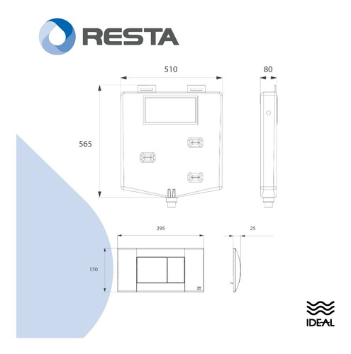 Imagen 4 de 6 de Deposito De Embutir Ideal Suma Dual + Tapa Tecla Dorada