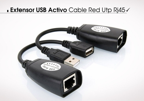 Imagen 2 de 9 de Extensor Usb Activo Alargue Hasta 50m Cable Red Utp Rj45