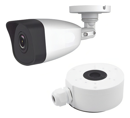 HiLook KIT DE CÁMARA + MONTAJE Cámara de Seguridad Tipo Bala IP 4 MP Con 30 mts IR Para Vision Nocturna Protección IP67 Para Uso Exterior Modelo IPCB140H(C)/XSP