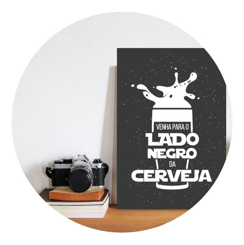 Placa Decorativa Geek Jedi Lado Negro Cerveja 20x30cm