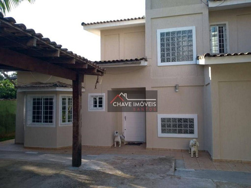 Imagem 1 de 24 de Casa Com Piscina, Com 4 Dormitórios À Venda, 400 M² Por R$ 1.600.000 - Morro Nova Cintra - Santos/sp - Ca0301