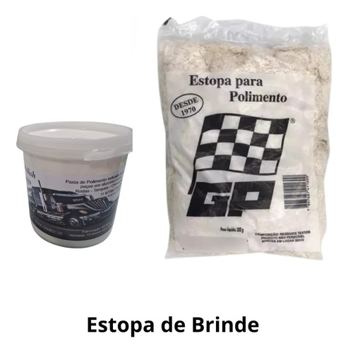 Pasta Polimento Roda Tanque Inox Caminhão C/ Estopa Brinde