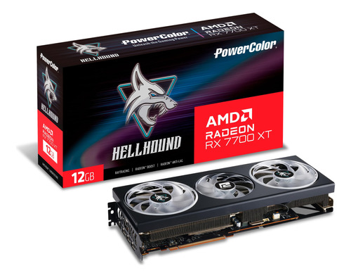 Placa De Video Powercolor Hellhound Amd Radeon Rx 7700 Xt 12