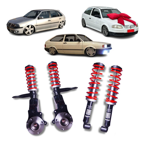 Sistema De Suspensão Rosca Slim Vw Gol G1 G2 G3 G4 Rebaixar