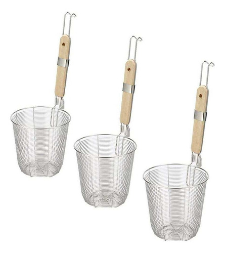 W Paquete De 3 Canastas De Pasta De Acero Inoxidable,