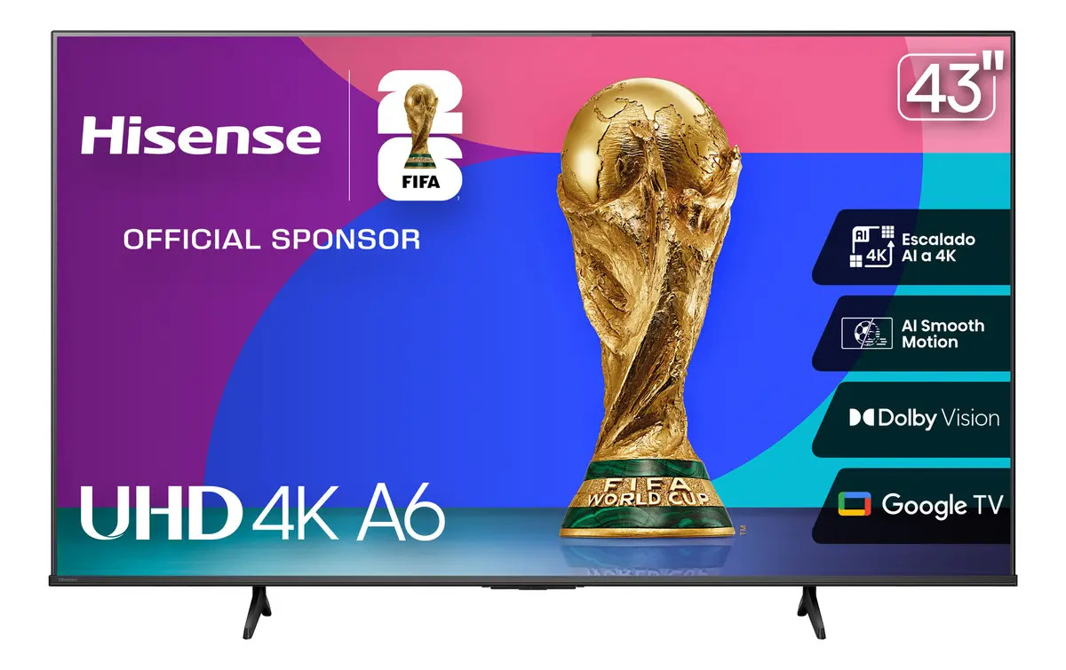 Hisense Smart TV Pantalla 43 Pulgadas LED 43A6N Google TV