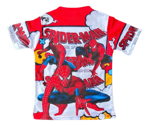 Playera Niño Spider Man Algodon Hombre Araña Algodon