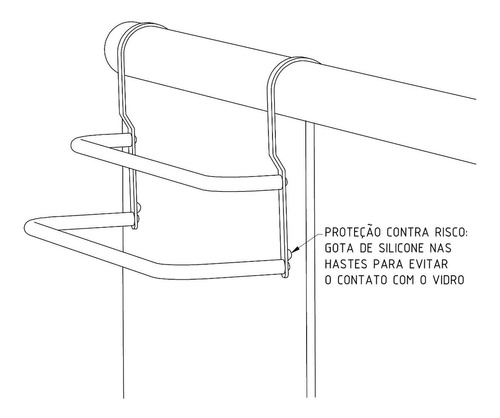 Porta Toalhas Triplo Toalheiro Para Box Alto Brilho 60cm