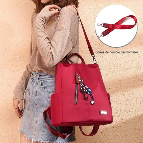 * Mochila Bolsa Antirrobo Impermeable Nylon Mujer Moda Clasico