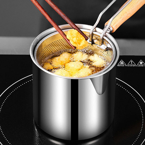 Olla For Freidora Con Freidora De Acero Inoxidable, Cesta