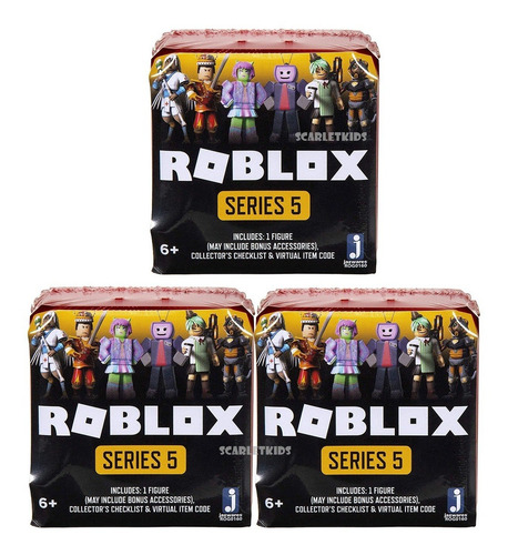 Imagen 1 de 7 de Roblox Figura Sorpresa X 3 + Virtual Item Orig Scarlet Kids
