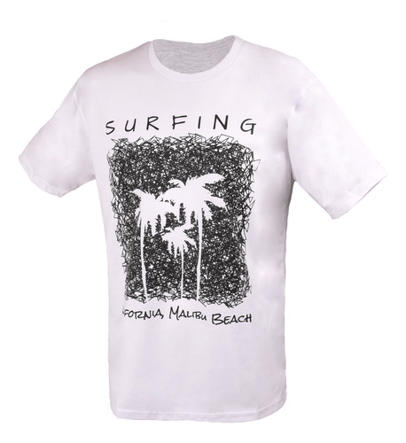 Remera Spt Hombre Surfing Manga Corta Blanca