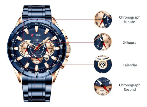 Reloj Con Esfera Negra Plateada Curren 8363 Para Hombre Homb