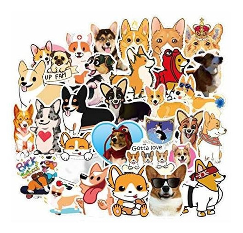 Corgi Stickers Cute Animal Dog Stickers Paquete De Pega...