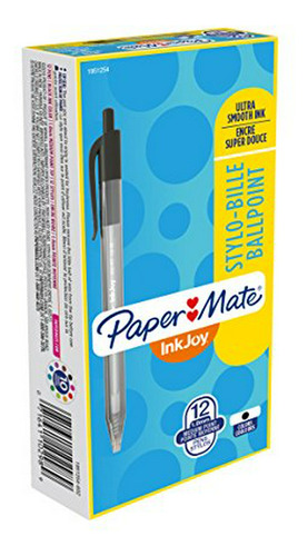 Bolígrafos Retráctiles Paper Mate Inkjoy 100rt, Caja 12ud.