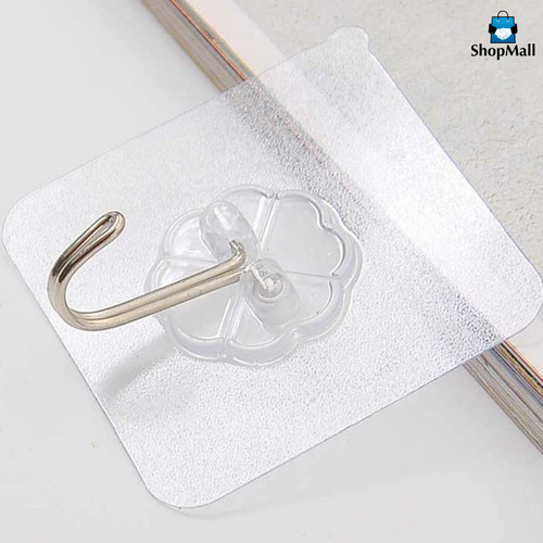 30 Ganchos Adhesivos Transparentes Impermeable Soporta 15kg Color Transparente