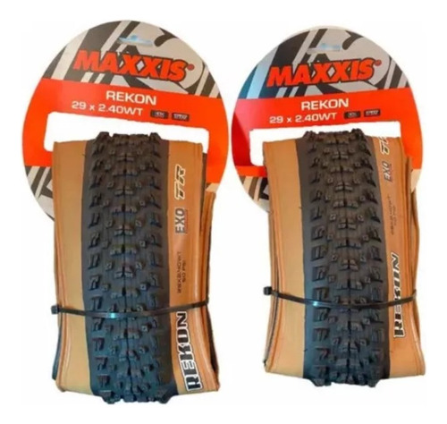 Par De Pneu Maxxis Rekon Mtb 29x2.40 Wt/exo/tr M349ru Marrom