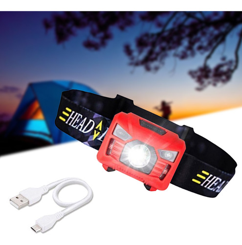 Linterna Frontal Led Recargable, Linterna Giratoria Usb Cha