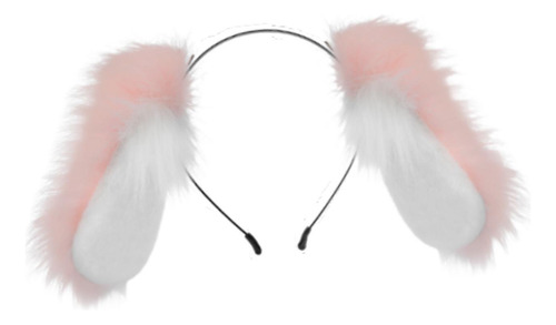 Diadema Con Orejas De Perro Esponjosas, Accesorio De Rosa