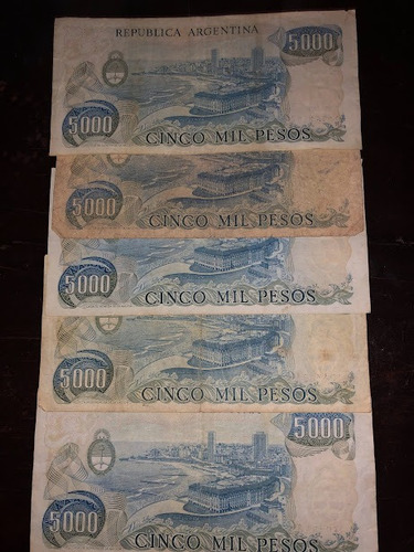 Pesos Ley 18.188 $5.000,00 ,(cinco) Año 1982 (Usado)