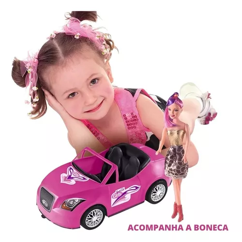 Carrinho Carro Conversível Para Boneca Barbie 46cm Roma