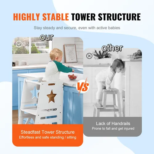 Taburete Tower Step Vevor De 3 Niveles Ajustable En Altura P
