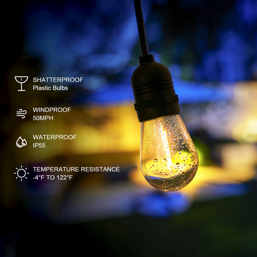 Cadena De Luces Led Con Energía Solar Para Patio