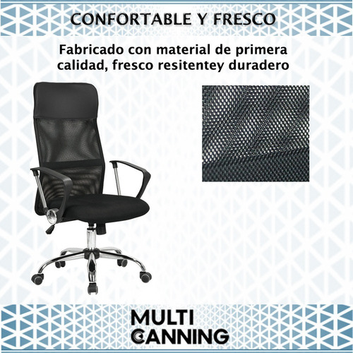 Imagen 7 de 10 de Silla Oficina Sillon Mesh Escritorio Pc Ejecutivo Premium