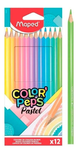 Lapices Pastel Maped Colorpeps Largos X 12 Unidades Pack X10
