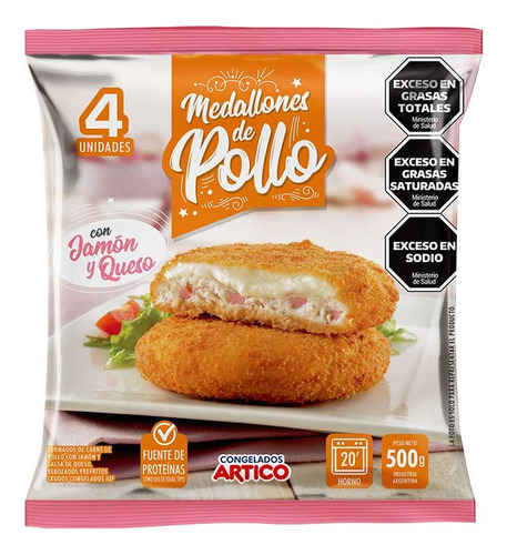 Medallón De Pollo Con Jamón Y Queso - Congelados Artico