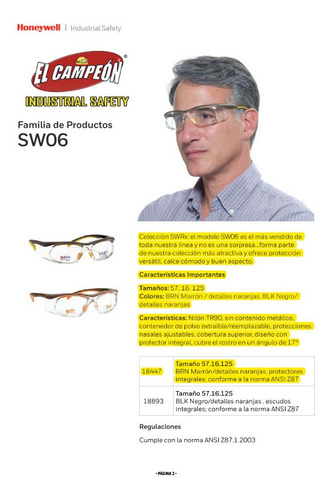 Imagen 3 de 3 de Lentes De Seguridad Uvex Titmus Graduable Sw06