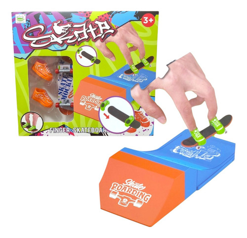 Patineta Mini Skate De Dedos Fingerboard Con Rampa Ruedas Multicolo Skate Multicolor