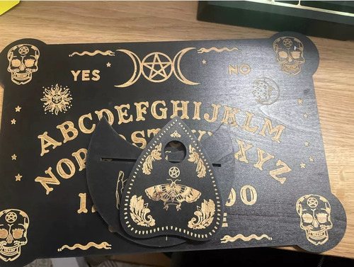 Juego Mesa Ouija Tablero Pendulo Madera Espiritu Brujas Luna