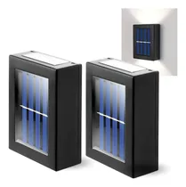 Comprar Foco Aplique Solar Led Decoración Fotocélula Set De 2 Jardín