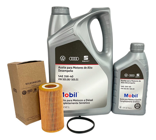 Kit Cambio De Aceite 2.5 Bora Jetta Beetle Orignal Vw 5w40