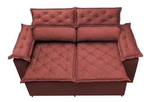 Sofá Retrátil E Reclinável Cama Inbox Compact 1,50m Vermelho