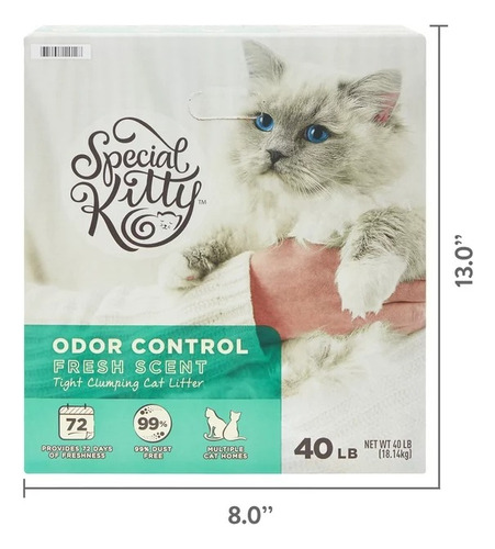 Arena Para Gato Aroma Fresco Special Kitty 40 Lbs Importado