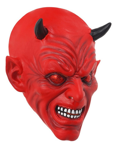 Máscara Del Demonio Rojo Del Terror De Halloween